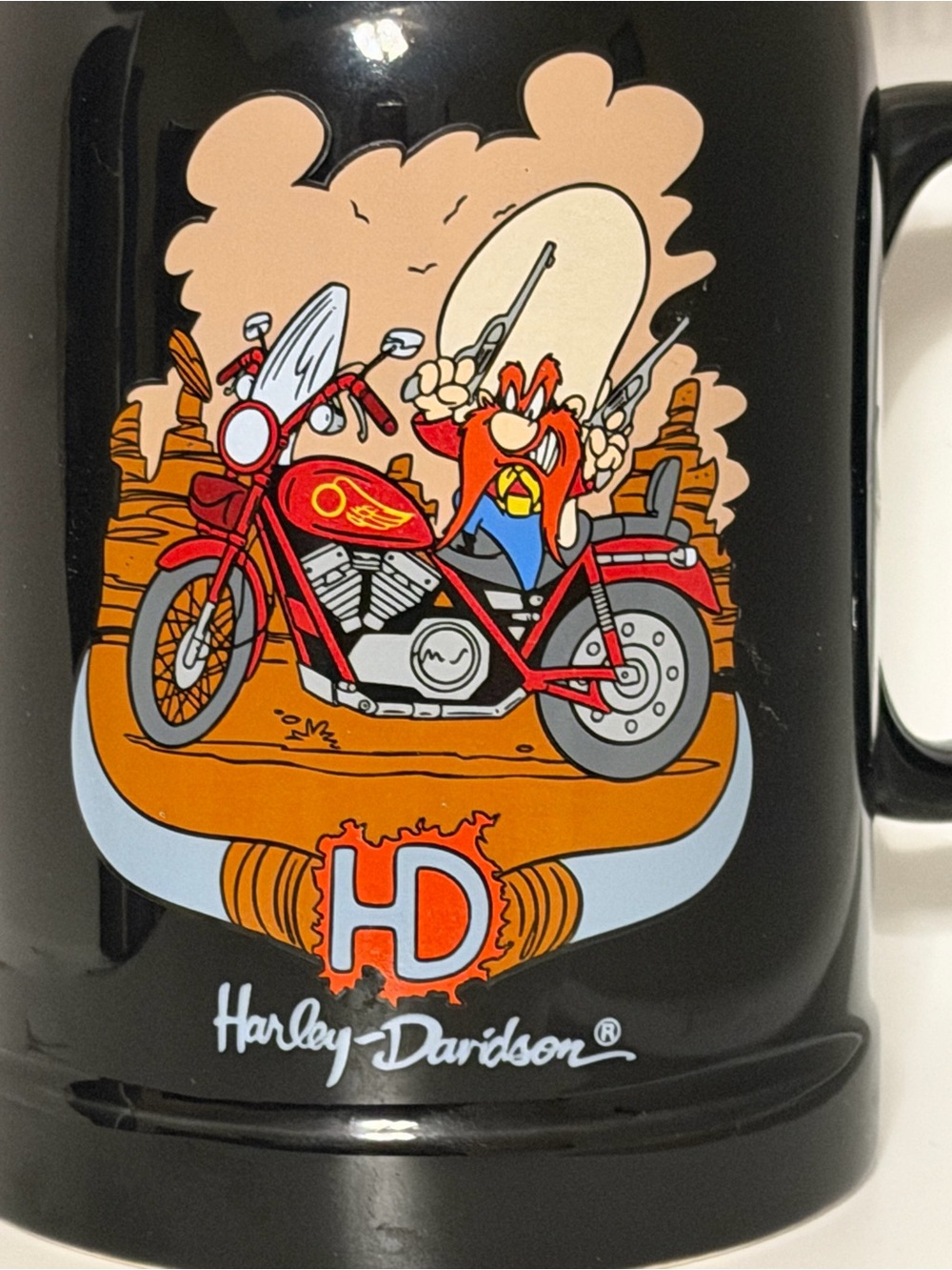 Vintage Warner Bros. Harley Davison Yosemite Sam 1993 Mug